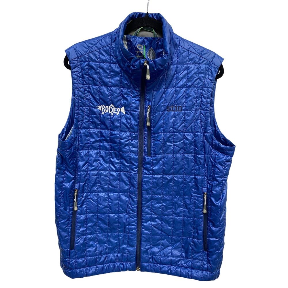 Stio Men's Azura Insulated Puffer Vest Blue - Rodeo Fly Fishing Logo - Size M